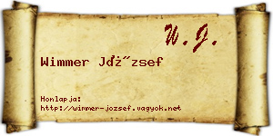 Wimmer József névjegykártya